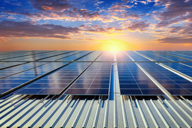 Solar panels on the roof